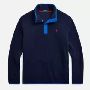 Polo Ralph Lauren Mens Quarter Neck Pullover Sweatshirt - Cruise Navy - S