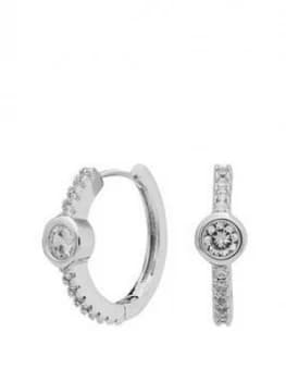 Jon Richard Silver Cz Huggie Earrings