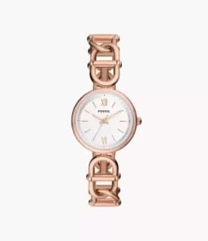 Fossil Women Carlie Three-Hand Rose Gold-Tone Stainless Steel Watch