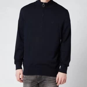 Barbour Mens Tain 1/4 Zip Jumper - Navy - L