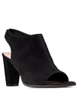 Clarks Kaylin85 Sling Leather Peep Toe Sandal - Black