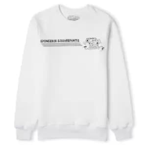 Spongebob Squarepants Sprinting Through The Sea Unisex Sweatshirt - White - M