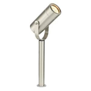 Outdoor 310Mm Spike IP44 7W Brushed Stainless Steel & Clear Glass