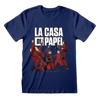 La Casa De Papel - Celebrating Unisex Large T-Shirt - Navy