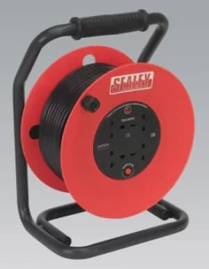 Sealey CR50/1.5 Cable Reel 50mtr 4 x 230V 1.5mm² Heavy-Duty Thermal Trip