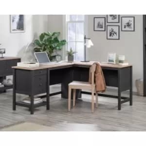 Teknik Shaker Style L Shaped Home Office Desk Raven Oak Effect