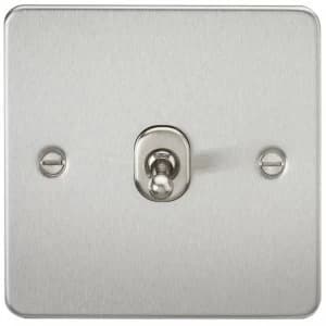 10 PACK - Flat Plate 10AX 1G Intermediate Toggle Switch - Brushed Chrome