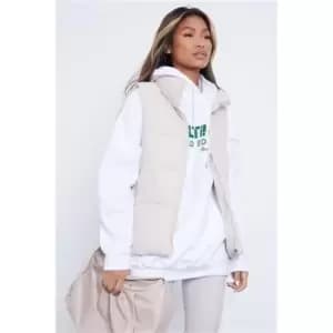 I Saw It First Stone Panel Detail Padded Gilet - Brown