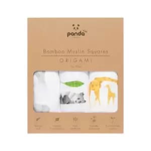 Panda 100% Bamboo Baby Muslin Square - Origami (3 pack)