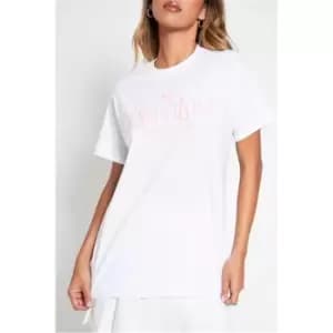 I Saw It First White Ye Saint Love Oversized Slogan T-Shirt - White