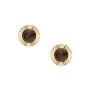 Ladies Fossil Exclusive Smoky Quartz Stud Earrings