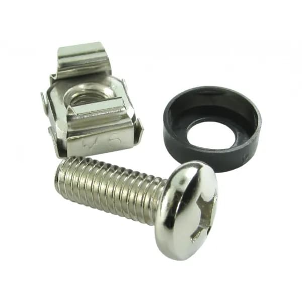 Cables Direct Pack of 50 M6 Cage Nuts, Nickel