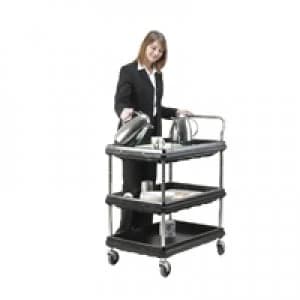 Slingsby 3 Tier Black W832xD546xH1041mm Deep Ledge Trolley 375055