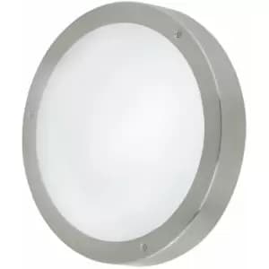 Loops - IP44 Outdoor Wall Light Round Stainless Steel 11W Built in LED Porch Lamp