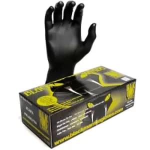 Black Mamba - Nitrile Disposable Gloves - Box 100 Large - Black