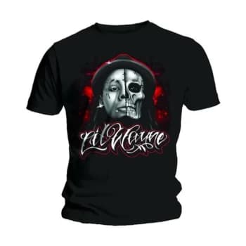 Lil Wayne - Skull Sketch Unisex Large T-Shirt - Black