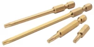 Draper T40 1/4" Hex. Tx-Star Titanium Nitride Coated Insert Bit 100mm Long x 1 100TTX/1 10805