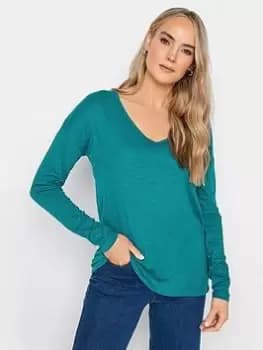 Long Tall Sally 3 Pack Ls V Neck Cotton Slub Tee Black,Teal,Purple