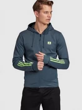 adidas D2M Motion Full Zip Hoodie - Navy Size M Men