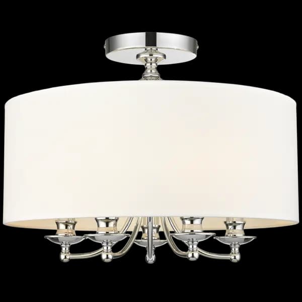 Abu Dhabi 5 Light Cylindrical Ceiling Light Silver, E14