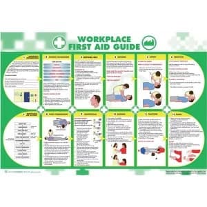 Wallace Cameron Workplace First Aid Guide Poster Laminated Wall mountable 840 x 590mm