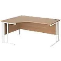 Dams International Left Hand Ergonomic Desk MCM16ELWHB 1,600 x 1,200 x 725 mm