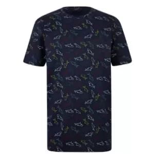 Paul And Shark Printed Crew T-Shirt - Blue