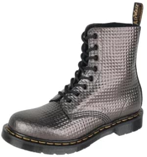 Dr. Martens 1460 Pascal Gunmetal Stud Emboss Leather 8 Eye Boot Boot Bronze coloured