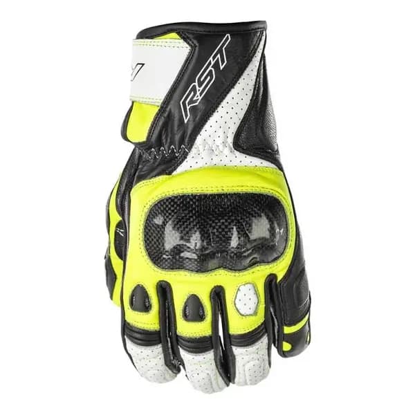 RST Stunt III Ce Mens Glove Black White Neon Yellow 10