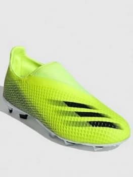 Adidas Junior X Laceless Ghosted.3 Firm Ground Football Boot - Yellow