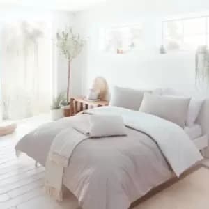 Drift Home Betty Spot Print Sustainable Eco-Friendly Reversible Duvet Cover Set, Natural, King