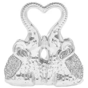 Silver Sparkle Elephant Heart Ornament