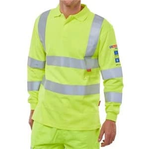Click Arc Compliant Polo L Sleeve Fire Retardant 2XL Yellow Ref