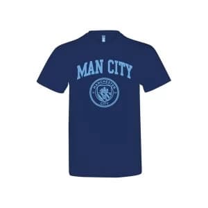 Man City Crest T Shirt Navy Adults L