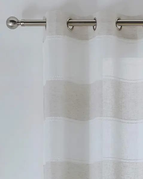 Santorini Striped Eyelet Voile Natural 145X183 TD67705