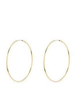 Accessorize Z Medium Simple Hoop Earrings - Gold, Women