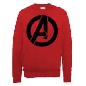 Marvel Avengers Assemble Simple Logo Sweatshirt - Red - L