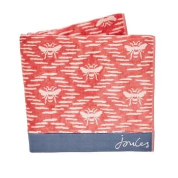 Joules Bee Geo Towels - CORAL