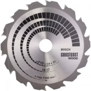 Bosch Construct Wood Cutting Saw Blade 210mm 14T 30mm