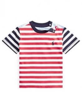 Ralph Lauren Baby Boys Short Sleeve Stripe T-Shirt - Red