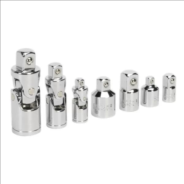 Sealey AK2737 Universal Joint & Socket Adaptor Set 7pc 1/4, 3/8 & 1/2Sq Drive