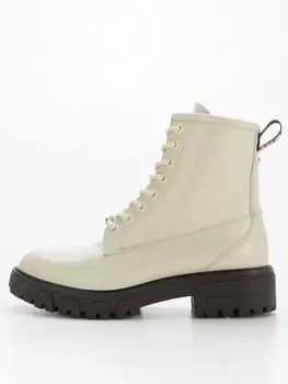 Hugo Axel Lace Up Leather Boot White