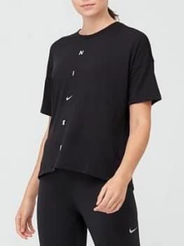 Nike Training Pro Oversized T-Shirt - Black Size M Women