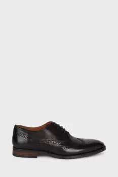 Leather Smart Black Oxford Brogue Shoes