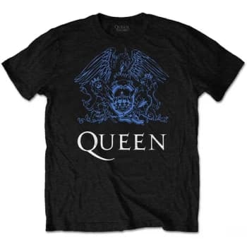 Queen - Blue Crest Unisex Small T-Shirt - Black