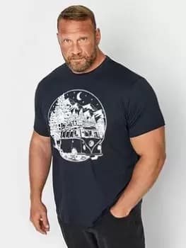 BadRhino Badrhino Campervan Night T-Shirt Navy, Size 3XL, Men