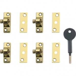 Yale 8K118 Economy Window Lock Brass Pack of 4
