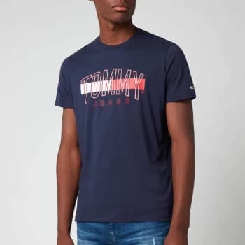 Tommy Jeans Mens Flag Tommy T-Shirt - Navy - XXL