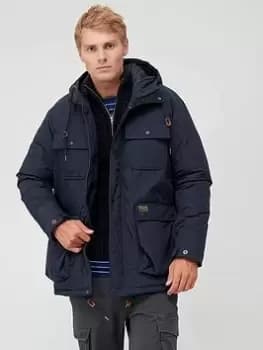Superdry Mountain Padded Parka Jacket - Navy Size M Men