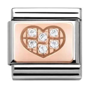 Nomination CLASSIC Rose Gold Heart With Cubic Zirconia Charm 430302/01